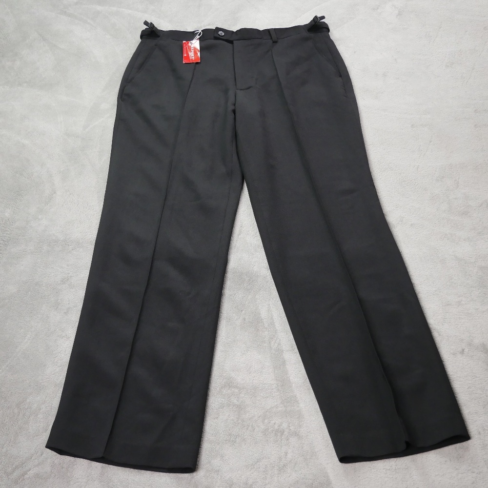 Report Collection Mens 38x34 100% Wool/Lamb Black Pleated Straight Leg Pants